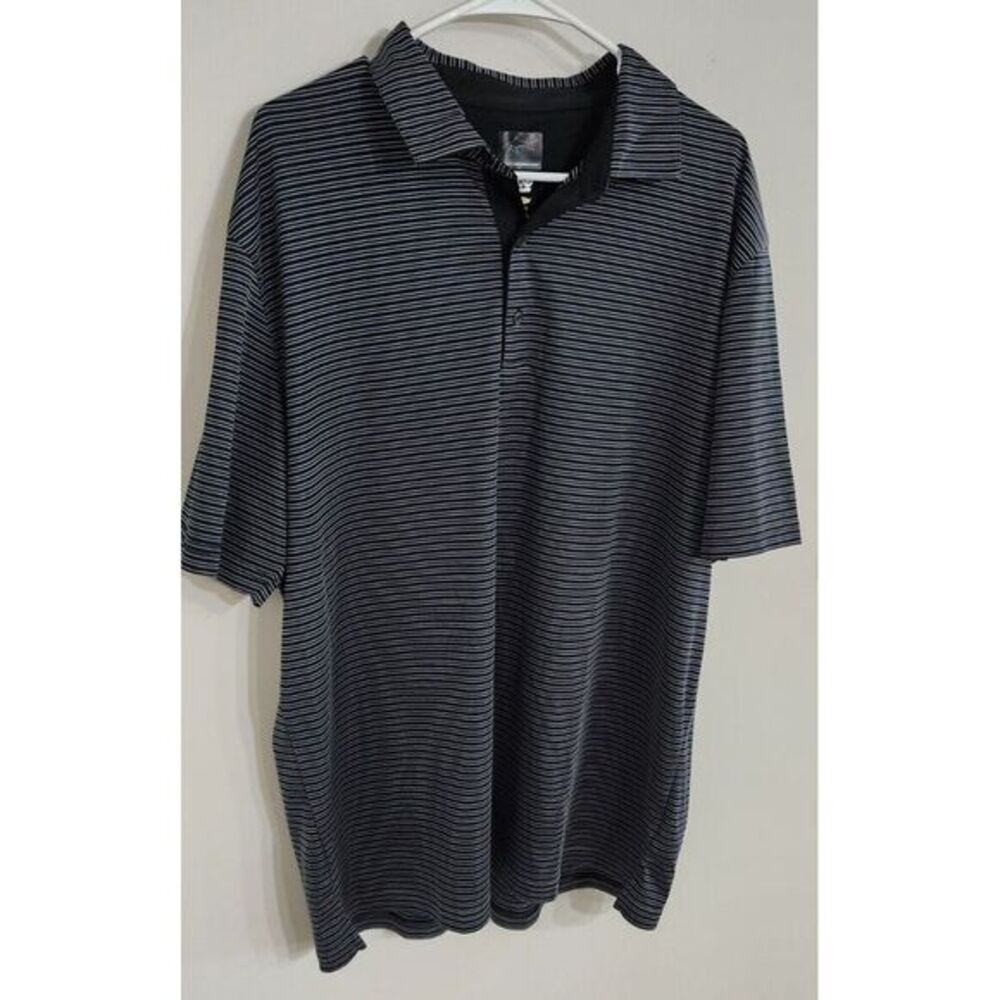 Greg Norman Play Dry ML 75‎ Striped Polo Short Sleeve Black Navy XXL